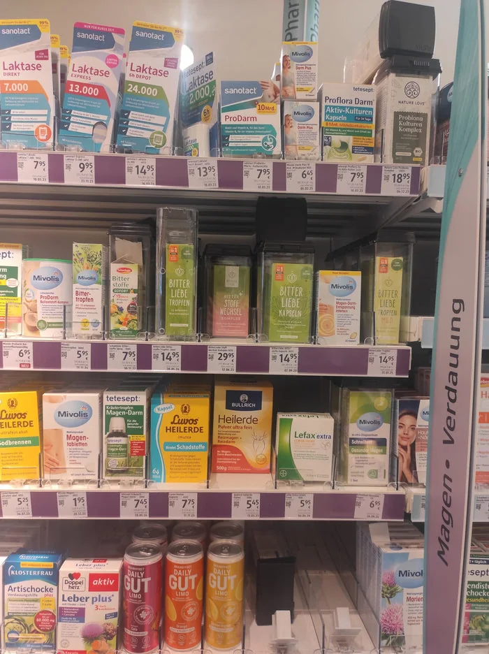 In Drogerien vor Ort verfügbar