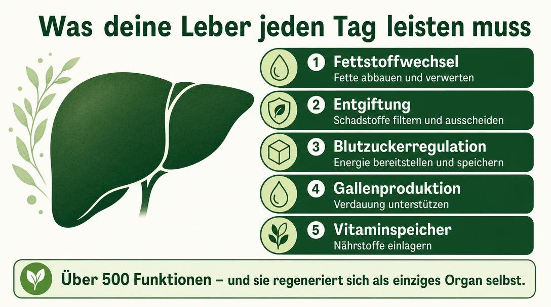 "Daten-Infografik, klares modernes Design, drei Farben (Dunkelgrün, Warmgelb, Hellgrau). Oben Titel in Dunkelgrün: 'Was