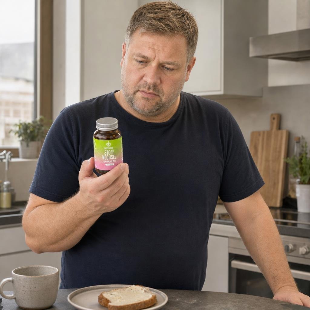 "Reportagefoto einer deutschen Männer-Zeitschrift, Station: Reveal im Alltag. Markus, 47, kurze dunkelblonde Haare mit g